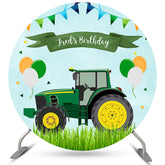 Luftballons Traktor Grün Glücklich Geburtstag Runden Hintergrund